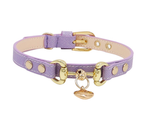 Lizard Pattern Double Buckle Leather Pet Collar
