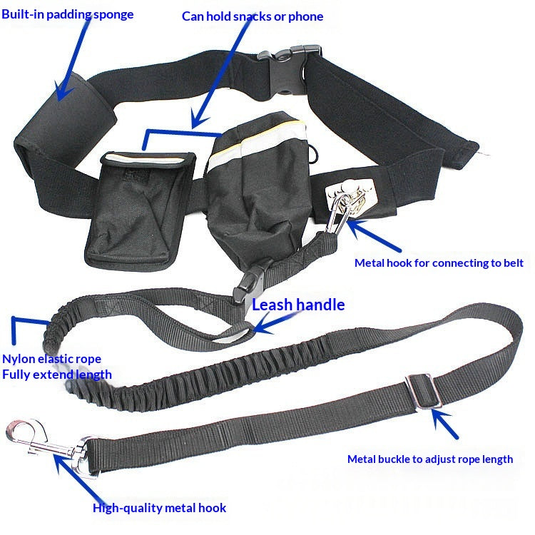 Waist-Attachable Dog Leash Pet Harness