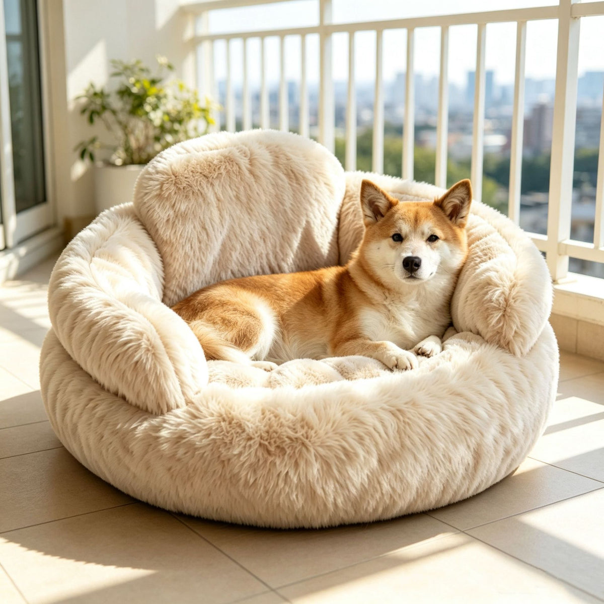 Plush Round Pet Bed And Winter Mat
