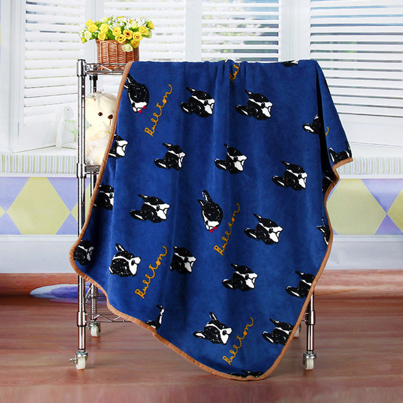Printed Coral Fleece Dog Blanket