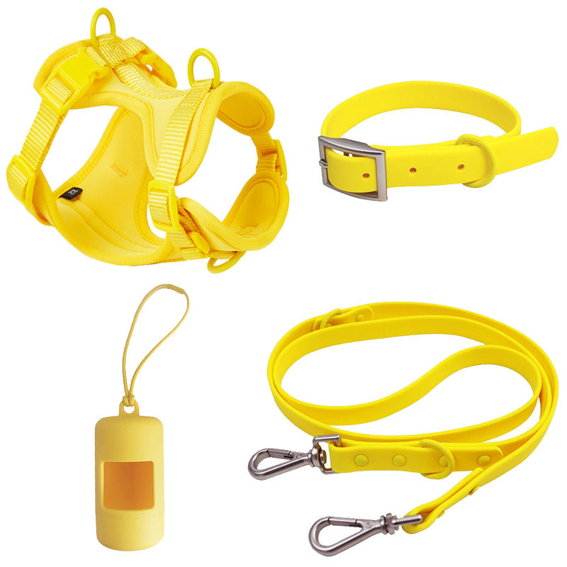 Double Layer Pet Chest Strap Set With Pvc Traction Rope