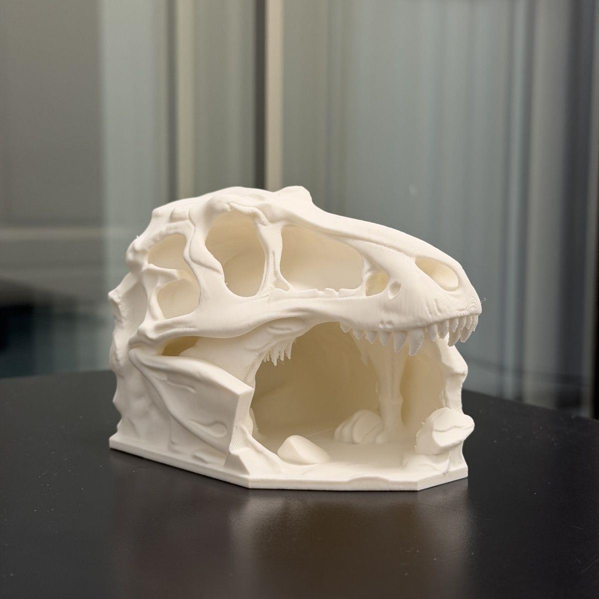 3D-Printed T-Rex Skull Hideout