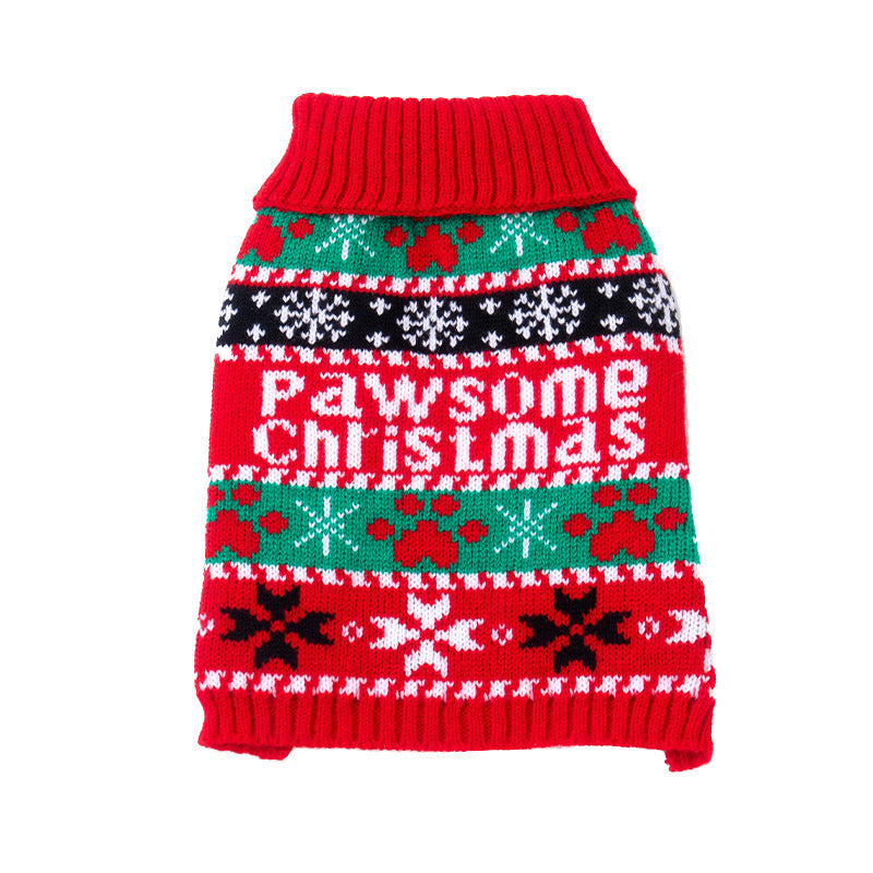 Knitted Christmas Santa Dog Sweater