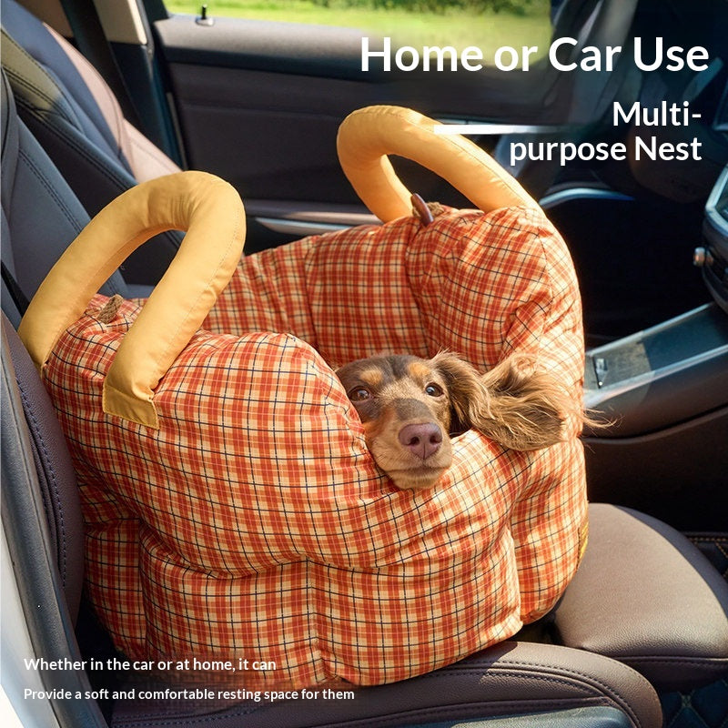 Portable Seat-Mounted Indoor Pet Bed