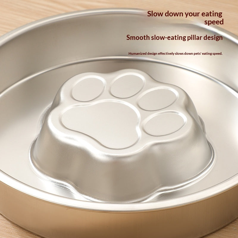 Thickened Stainless Steel Slow-Feed Dog Bowl