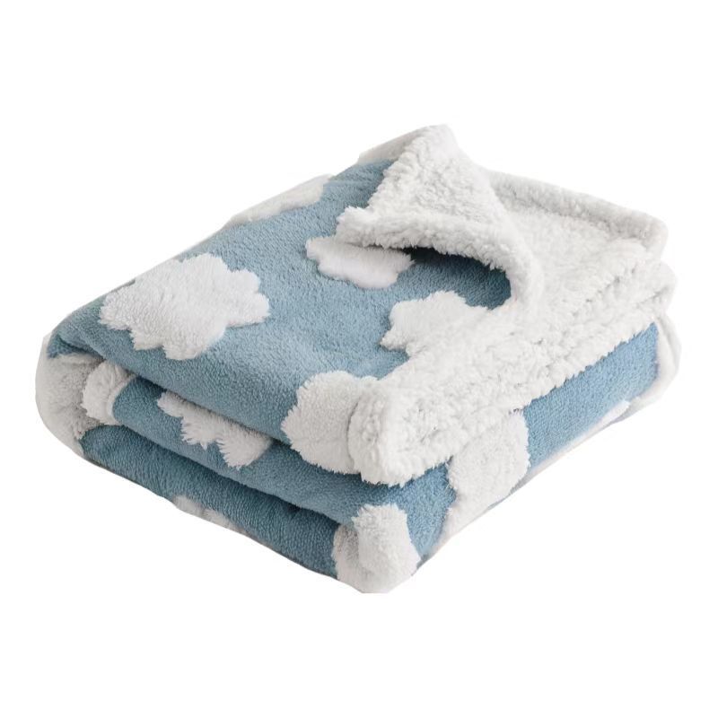 Waterproof Flannel and Sherpa Fleece Pet Blanket