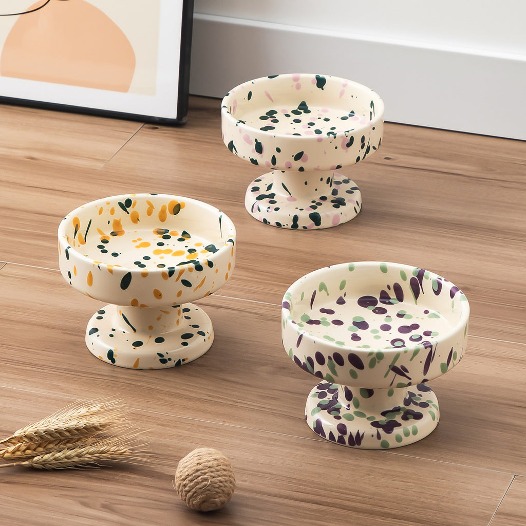 Ink-Splashed High Pet Bowl