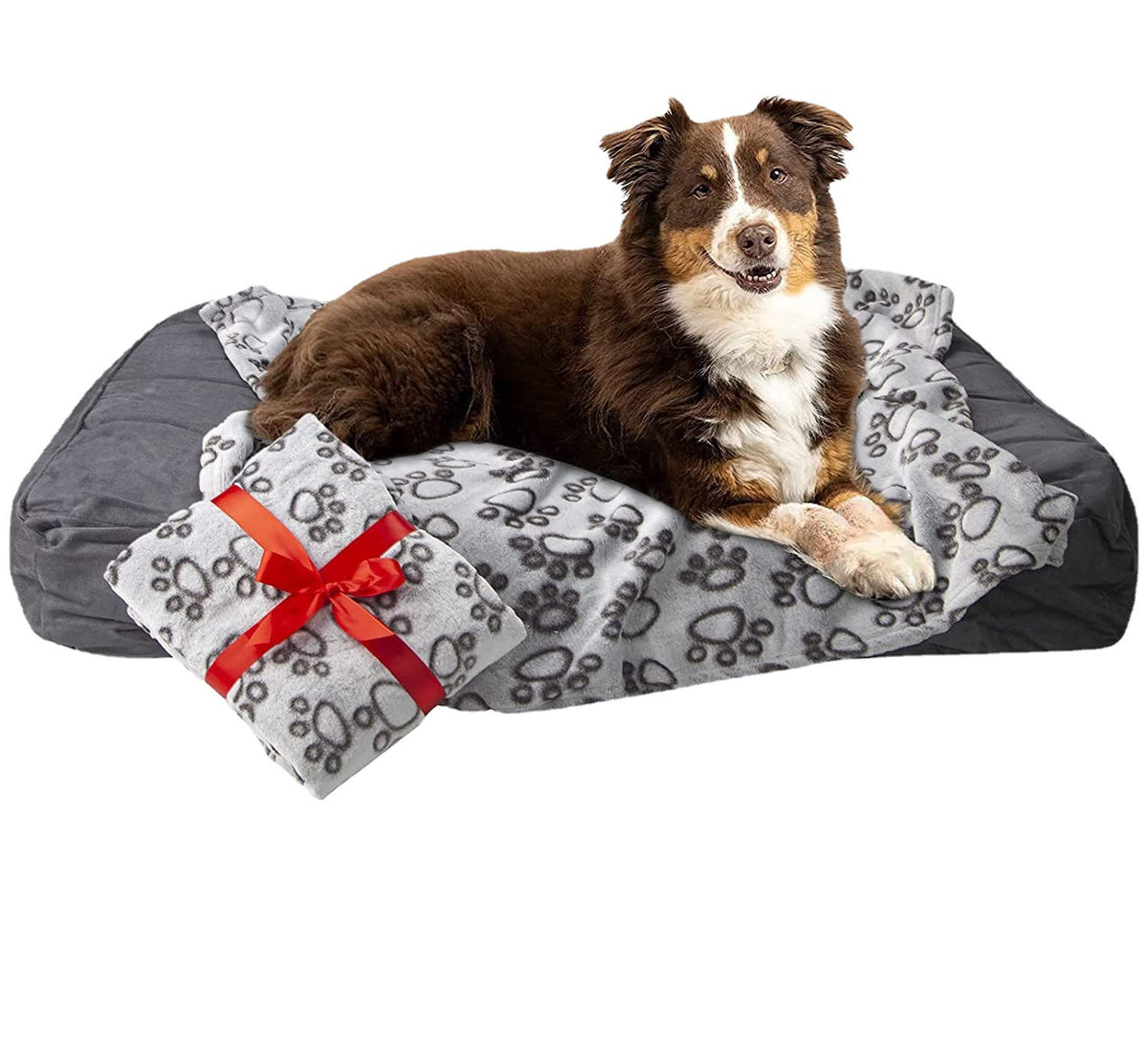 Flower Footprint Flannel Dog Blanket