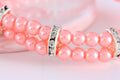 Pet Supplies Two Row Pearl Necklace With Elastic