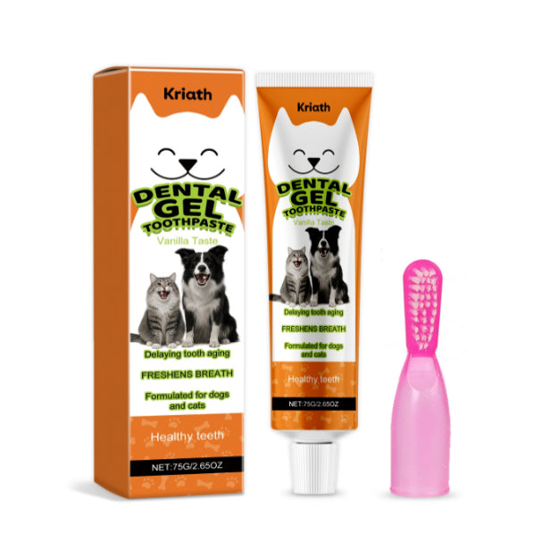 Vanilla-Flavored Pet Toothpaste Care Set