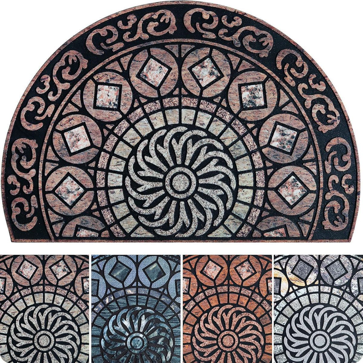 American-Style Semi-Circular Household Entrywaybathroom Absorbent Non-Slip Doormat