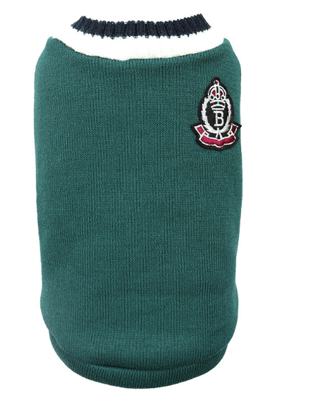 Knitted Dog Sweater V-Collar Preppy Style Fashion Pet Clothes