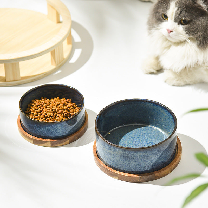 Pet Double Bowl Anti-Tumble Drinking Water Rice Basin