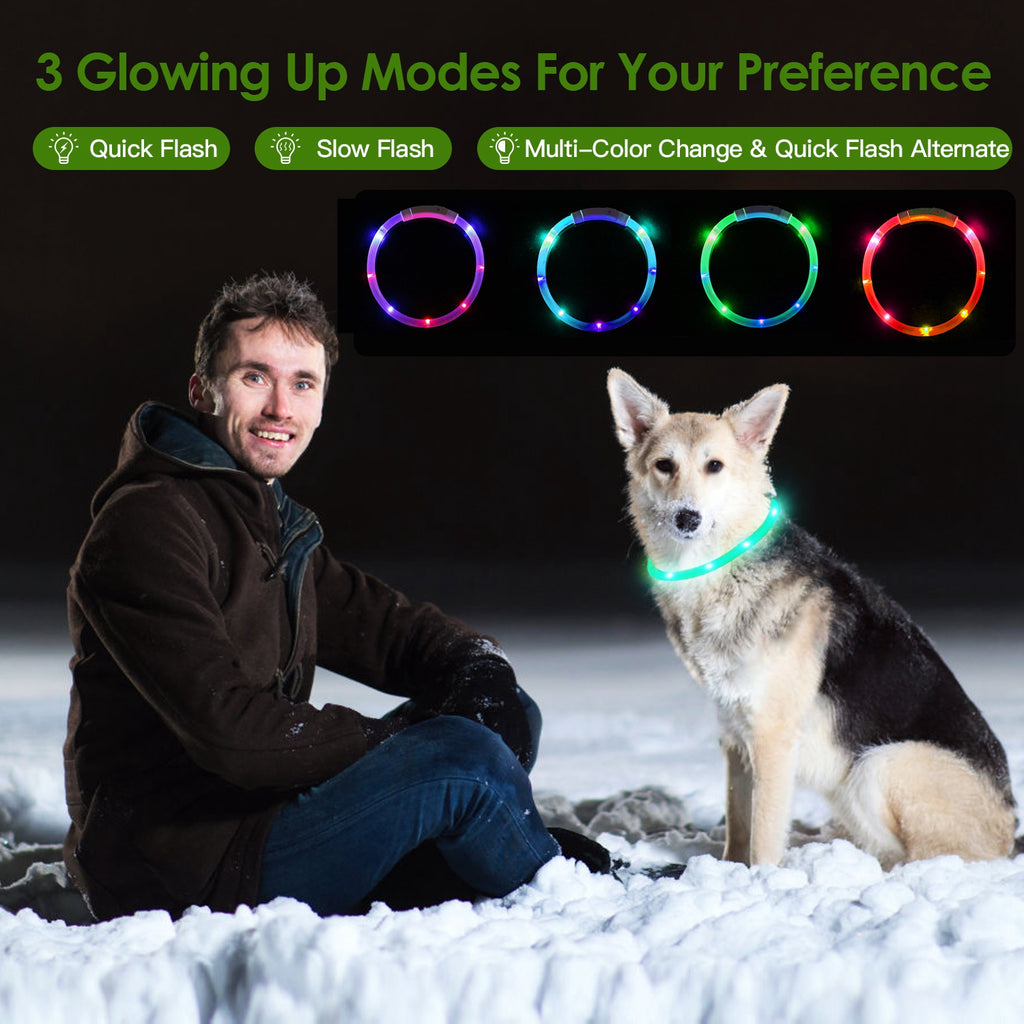 USB Rechargeable Multi-Color LED Dog Collar