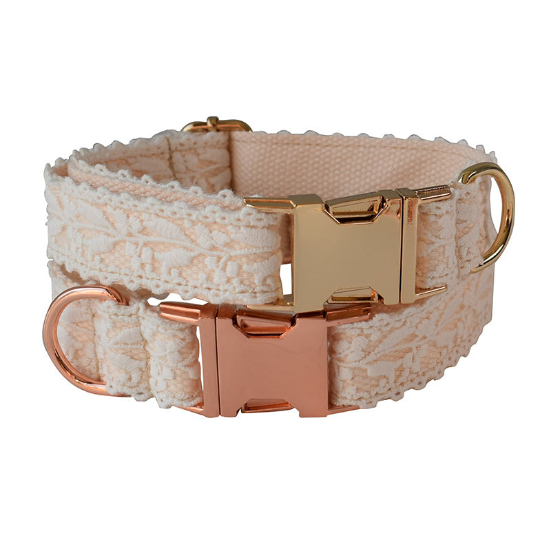 Leaf Lace Dog Collar With Bow