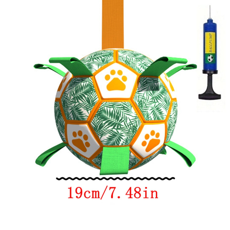 Interactive Pet Football Toys With Grab Tabs Dog Bite Chew Balls Pets Accessories Puppy Outdoor Training Soccer 5.91-7.48In