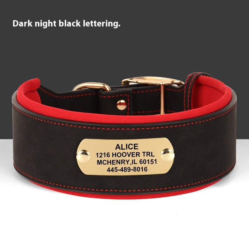 Widened Dog Collar With Anti Lock Lettering