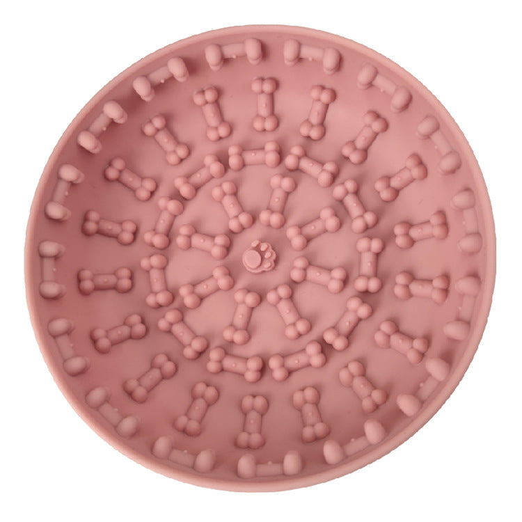 Suction Cup Non-Slip Silicone Pet Slow Feeding Bowl