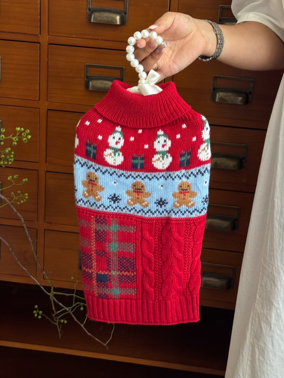 Christmas Snowman Gingerbread Pet Sweater
