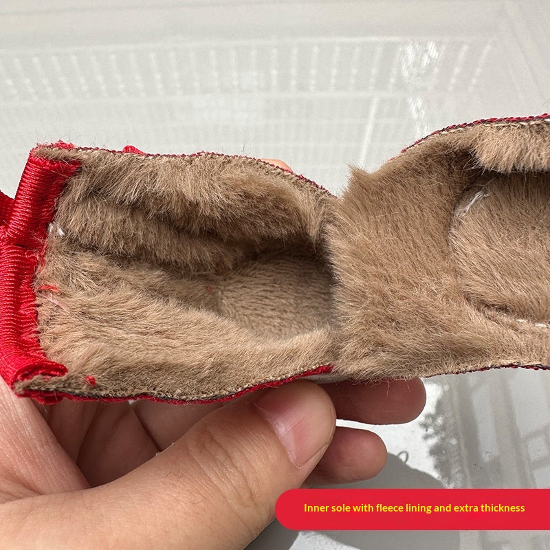 Cotton-Padded Button Dog Shoes