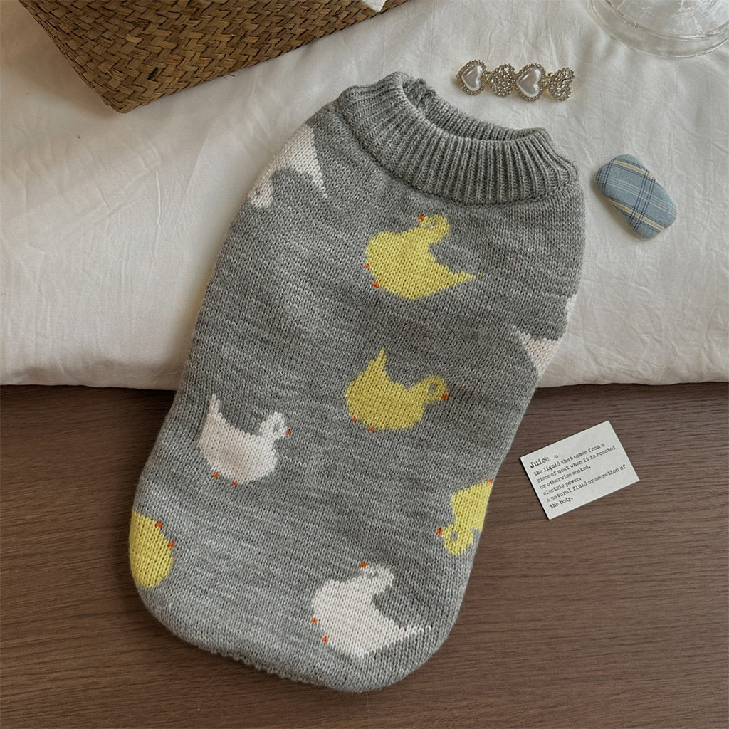 Gray Fair Isle Little Dog Sweater