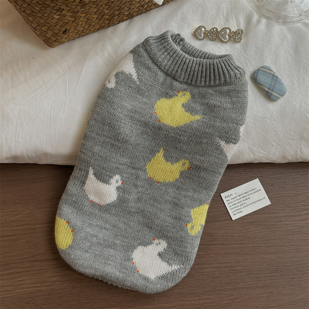 Gray Fair Isle Little Dog Sweater