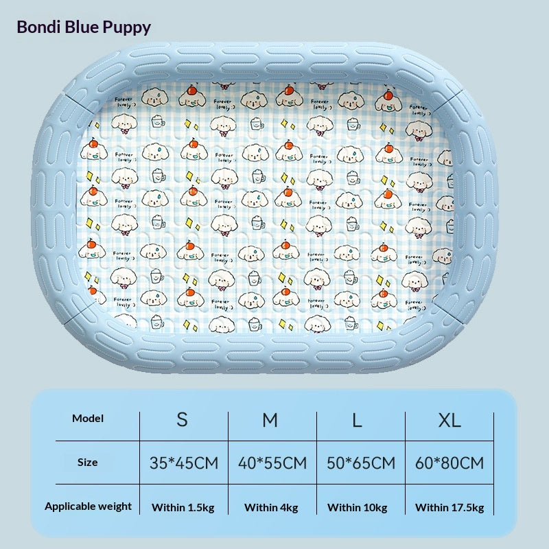 Spring Summer Cartoon Dinosaur Latex Ice Silk Partition Dog Bed