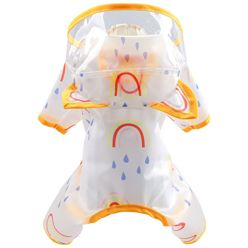 Transparent Waterproof Rainbow Pet Poncho