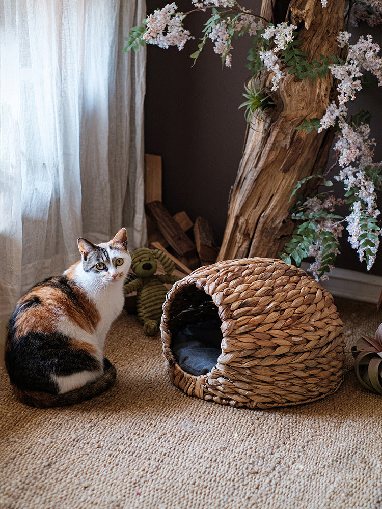 Natural Handmade Straw Breathable Pet Nest