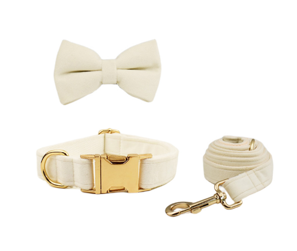 Velvet Pet Collar Traction Rope