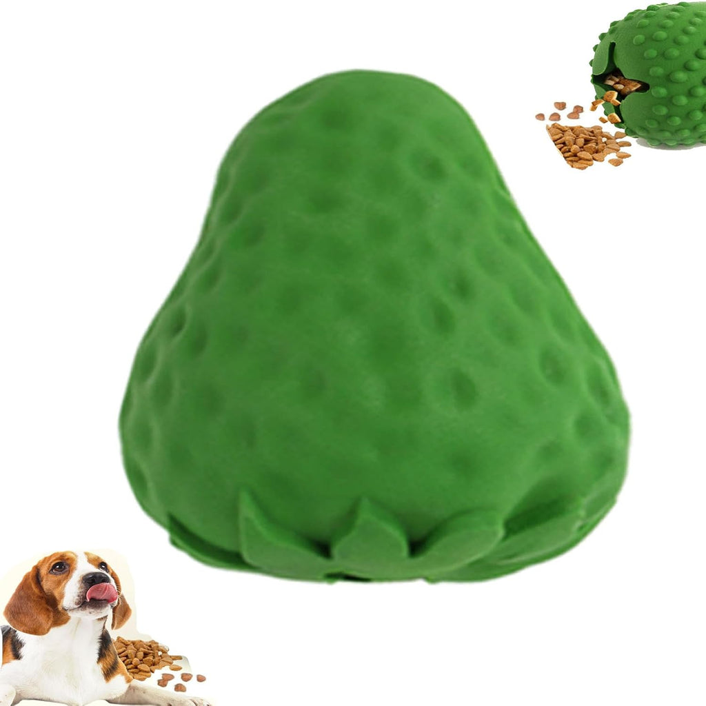 Strawberry Dog Chew Toy Durable Dog Treat Dispenser Interactive Toys Iq Training Mental Enrichment Rubber Dog Dental Cleaning Toys For Small
