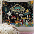 Polyester Skull Mushroom Tapestry Blanket