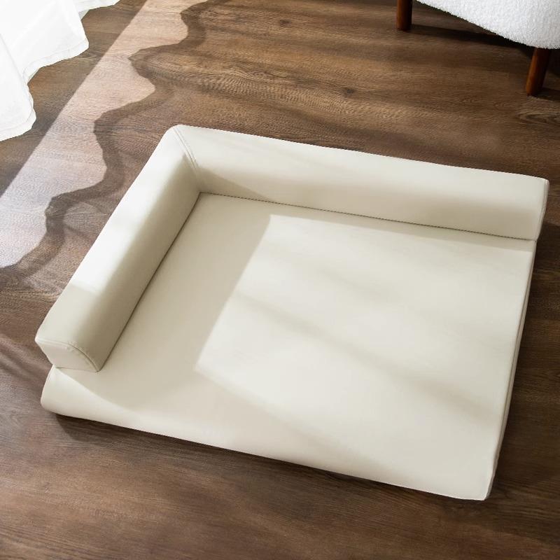 Kennel Simple Plain Leather L-Shaped Kennel Dog Sleeping Rest Mat