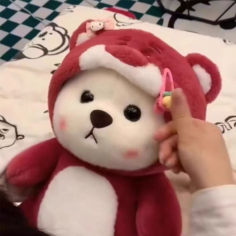 Colorful And Cute Strawberry Bear Plush Doll