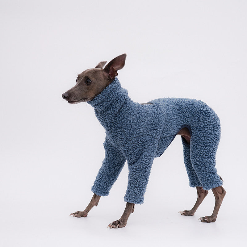 Extra-Thick Double-Sided Teddy-Fleece Warm Winter Four-Legged Jumpsuit