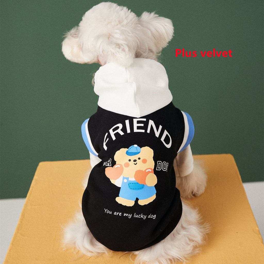 Dog Clothes Autumn And Winter Stitching Contrast Color Fake Two-Piece Pet Sweater