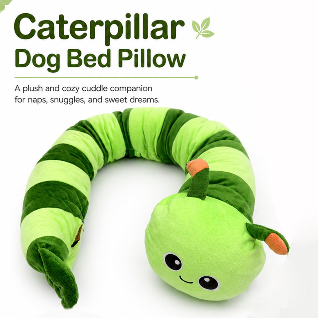 Caterpillar-Shaped Soft Pet Pillow
