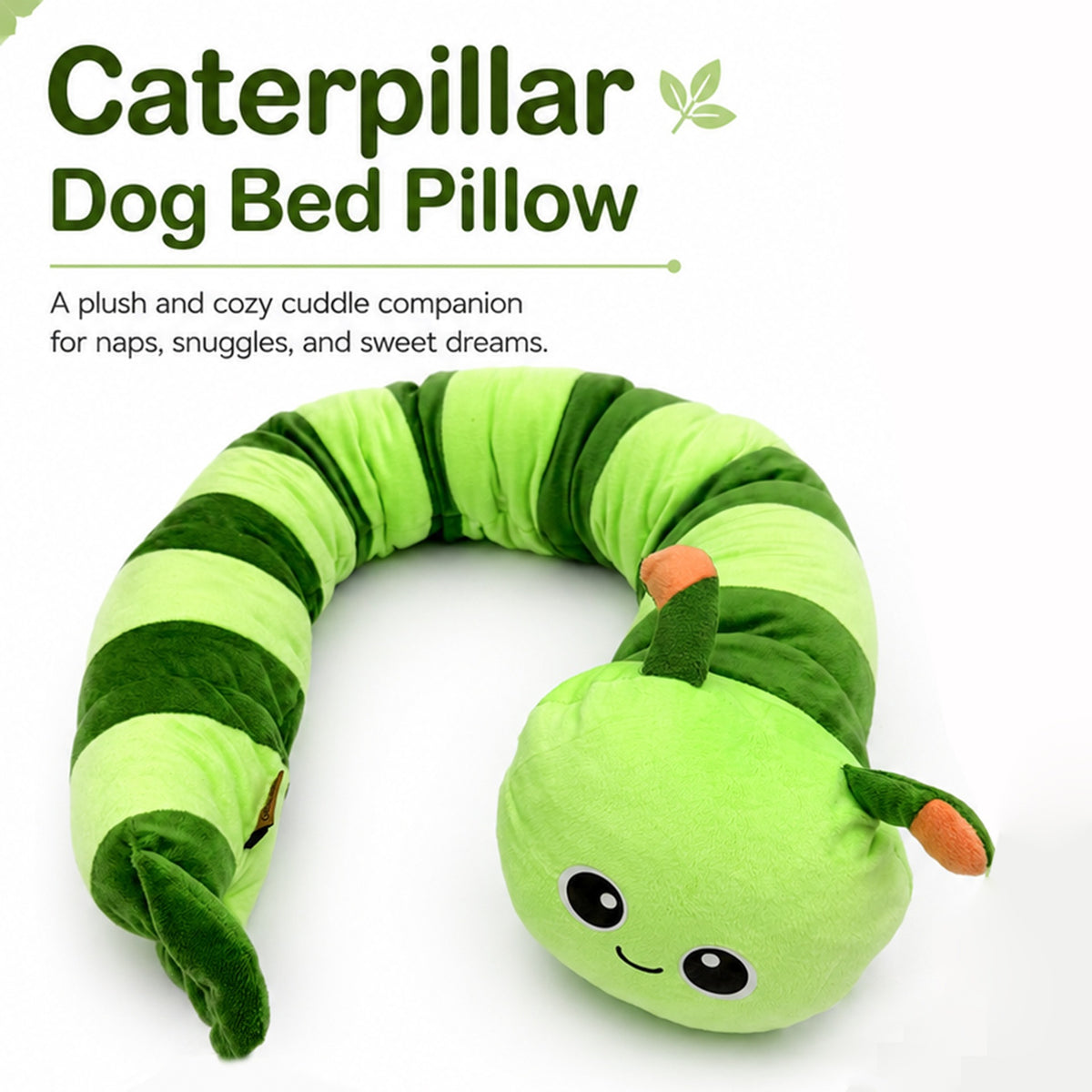 Caterpillar-Shaped Soft Pet Pillow