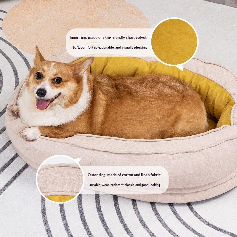 Simple, Versatile Pp Cotton Pet Bed That Is Removable And Washable