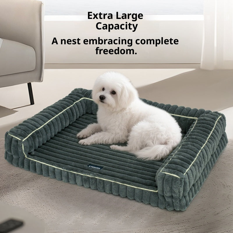 Kennel Stripe Dehaired Angora Removable Pet Bed