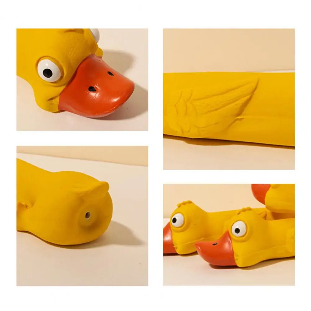 Squeaky Yellow Duck Dental Dog Toy