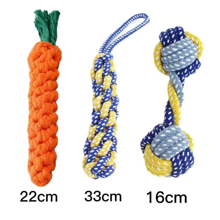 Dog Toy Molar Bite Resistant Rope Knot Toy Small And Medium-Sized Dog Cotton Rope