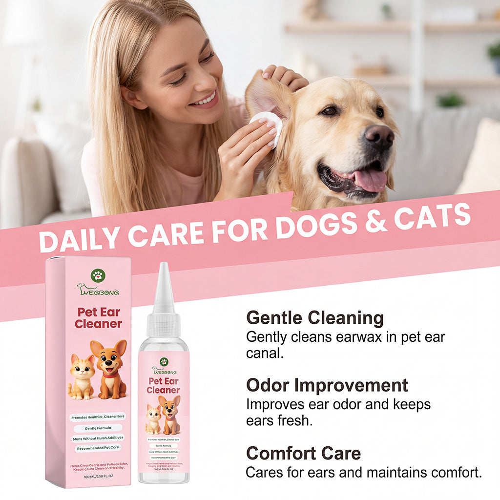 Yegbong Pet Ear Canal Cleaner Gentle Formula Cleans Ear Canal Dirt And Cares For Ears, Leaving Them Fresh And Comfortable