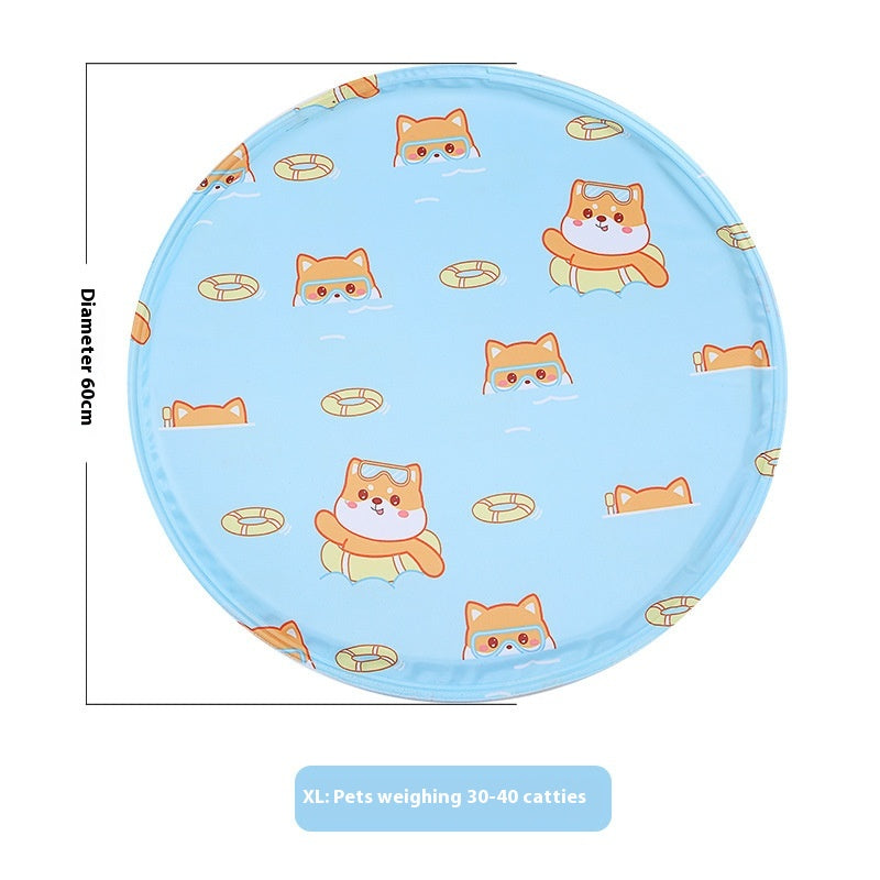 Pet Ice Mat Round Gel Dog Multifunctional Cooling Cool Pad