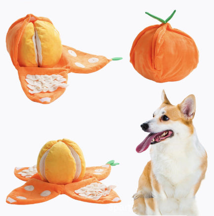 Interactive Plush Orange Dog Toy
