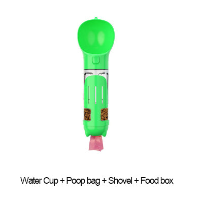 300 500Ml Portable Multifunction Dog Water Bottle Food Feeder For Big Dogs 3 In 1 Poop Dispenser Puppy Pet Travel Drinking Bowls