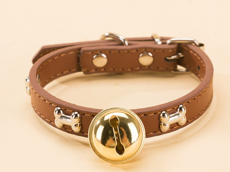 New Pet Claw Print Bone Alloy Bell Collar