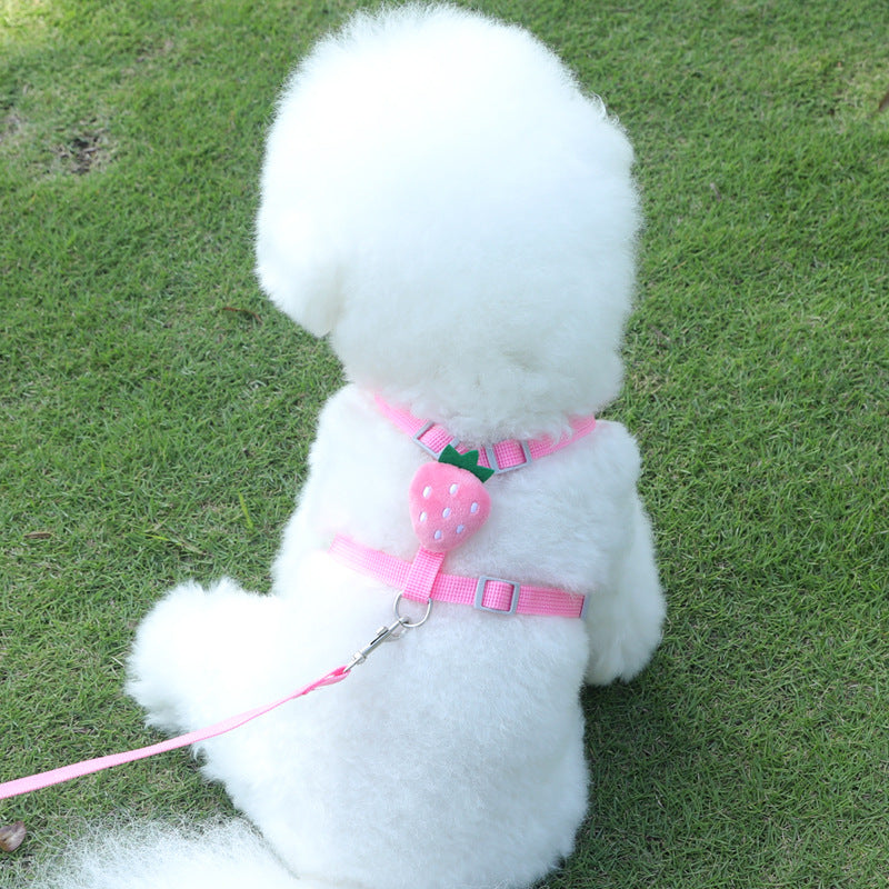 Reflective Chest Strap Vest-Style Small Dog Walking Dog Hand Holding Rope