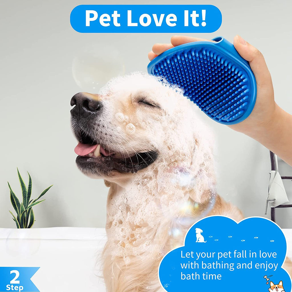 3-Piece Silicone Dog Bath Brush Set