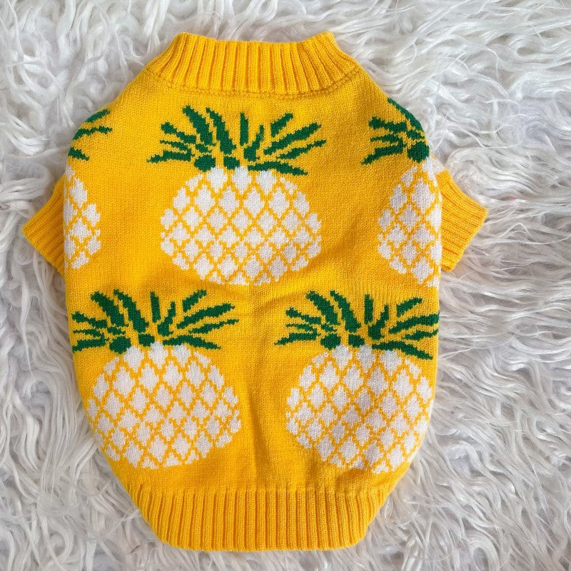 Cute Pineapple Print Christmas Pet Clothes